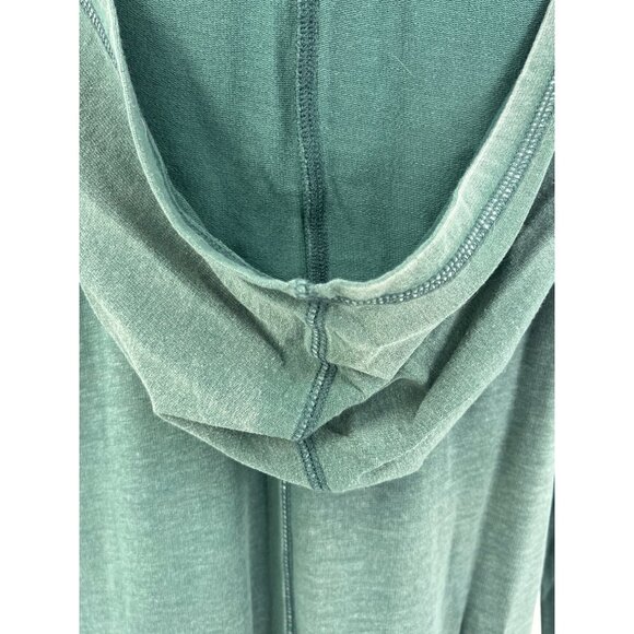 RARE Free People Green Casual Boho Oversized Plunging V-Neck Hooded Tunic Top - Picture 7 of 16
